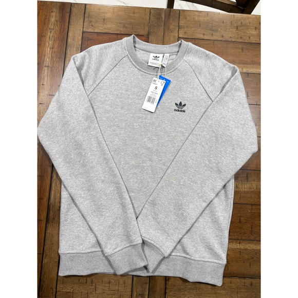 adidas Other - Adidas Originals Mens Ess Crew Trefoil Sweatshirt Grey Heather Small NWT